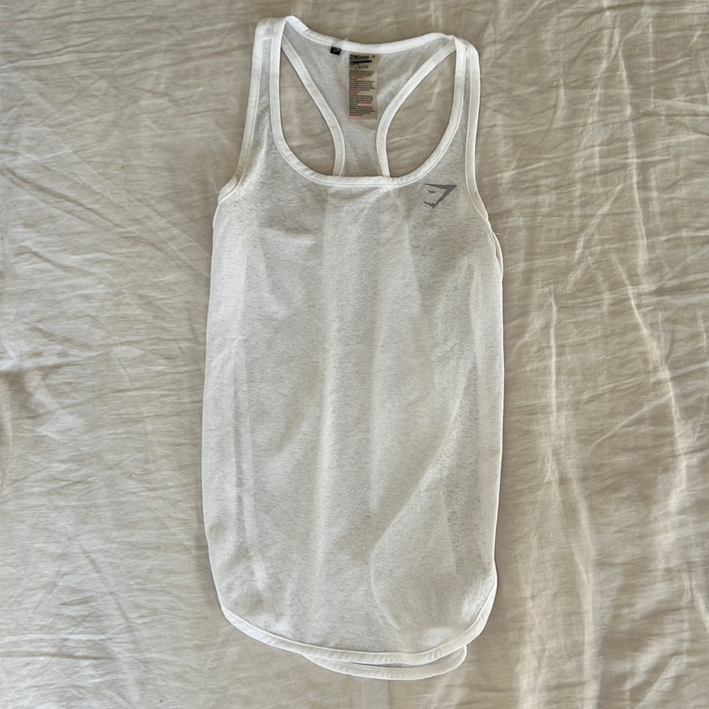 Cute Gymshark White Active Open Sides Tank Top